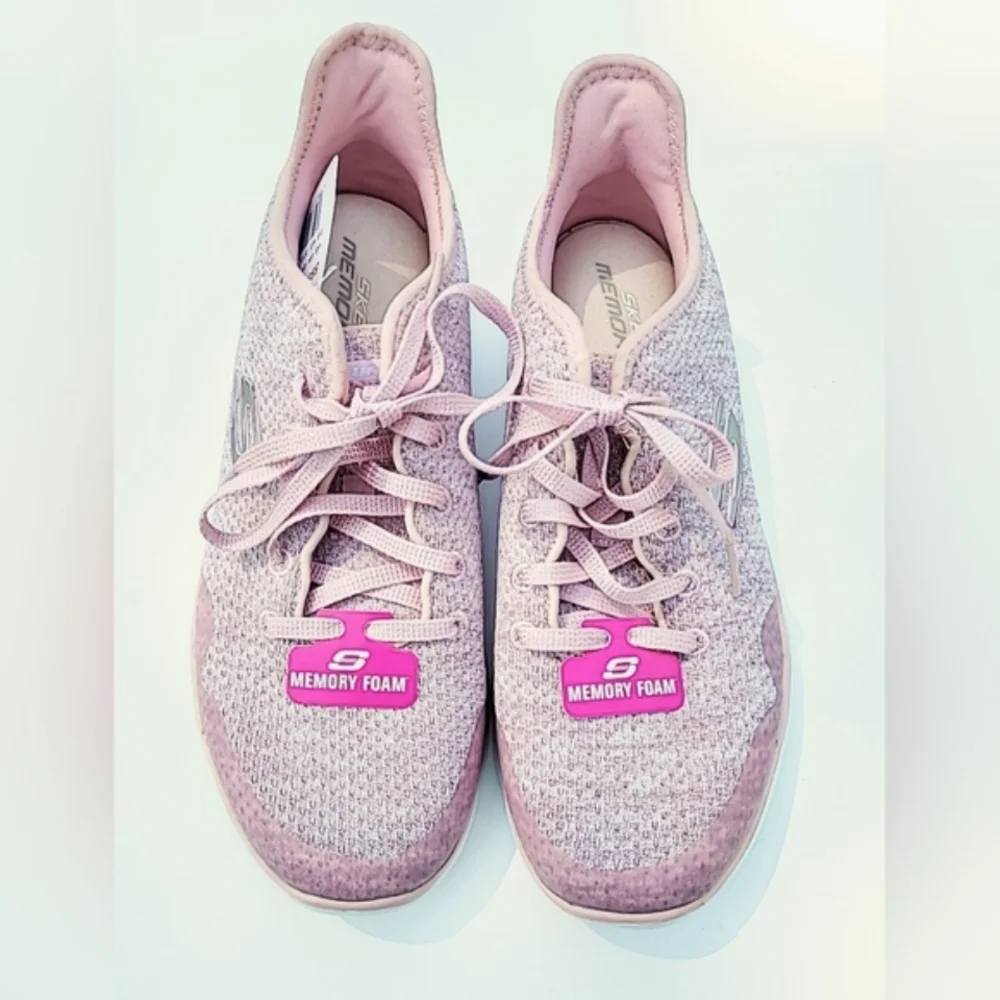 SKECHERS PINK MEMORY FOAM DUAL-LITE WOMEN'S SNEAKERS SHOES - Picture 2 of 8